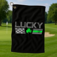 Vintage Lucky Shamrock Racing Flag Golf Towel