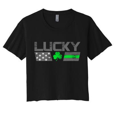 Vintage Lucky Shamrock Racing Flag Crop Top