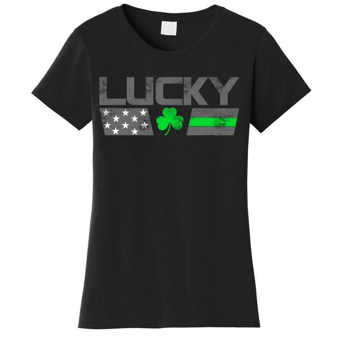 Vintage Lucky Shamrock Racing Flag Women's T-Shirt