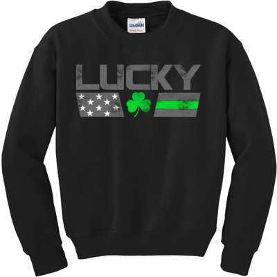 Vintage Lucky Shamrock Racing Flag Kids Sweatshirt