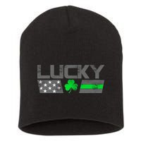 Vintage Lucky Shamrock Racing Flag Short Acrylic Beanie