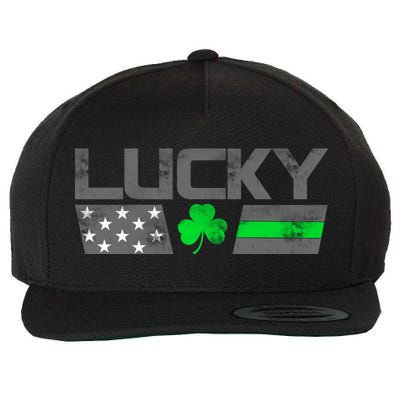 Vintage Lucky Shamrock Racing Flag Wool Snapback Cap