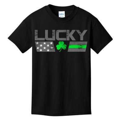 Vintage Lucky Shamrock Racing Flag Kids T-Shirt