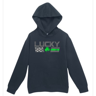 Vintage Lucky Shamrock Racing Flag Urban Pullover Hoodie