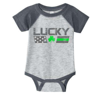 Vintage Lucky Shamrock Racing Flag Infant Baby Jersey Bodysuit