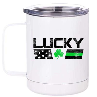 Vintage Lucky Shamrock Racing Flag 12 oz Stainless Steel Tumbler Cup