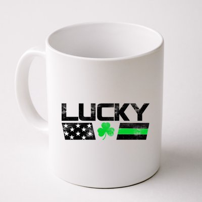 Vintage Lucky Shamrock Racing Flag Coffee Mug