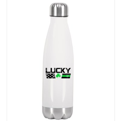 Vintage Lucky Shamrock Racing Flag Stainless Steel Insulated Water Bottle