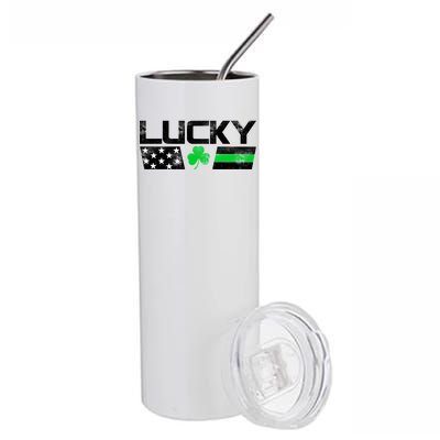 Vintage Lucky Shamrock Racing Flag Stainless Steel Tumbler