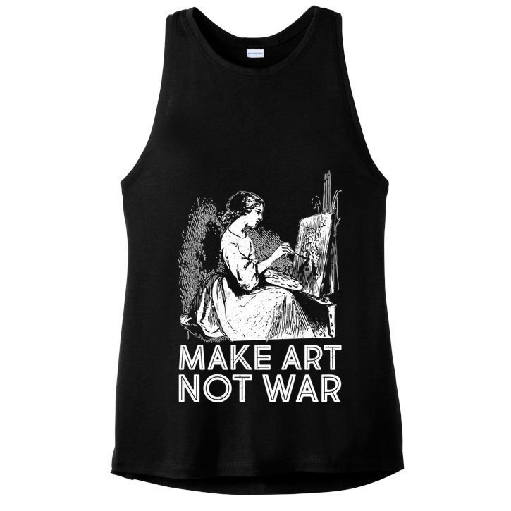 Vintage Make Art Not War Ladies PosiCharge Tri-Blend Wicking Tank
