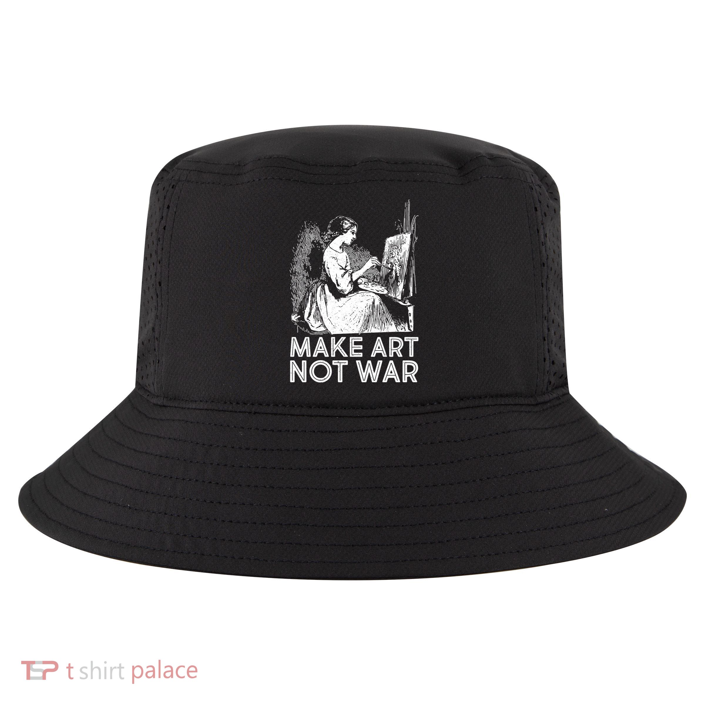 Vintage Make Art Not War Cool Comfort Performance Bucket Hat