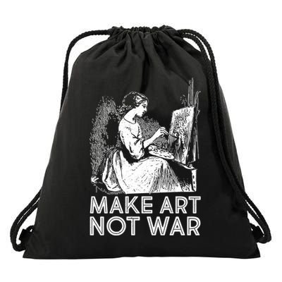 Vintage Make Art Not War Drawstring Bag