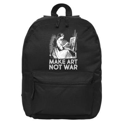Vintage Make Art Not War 16 in Basic Backpack