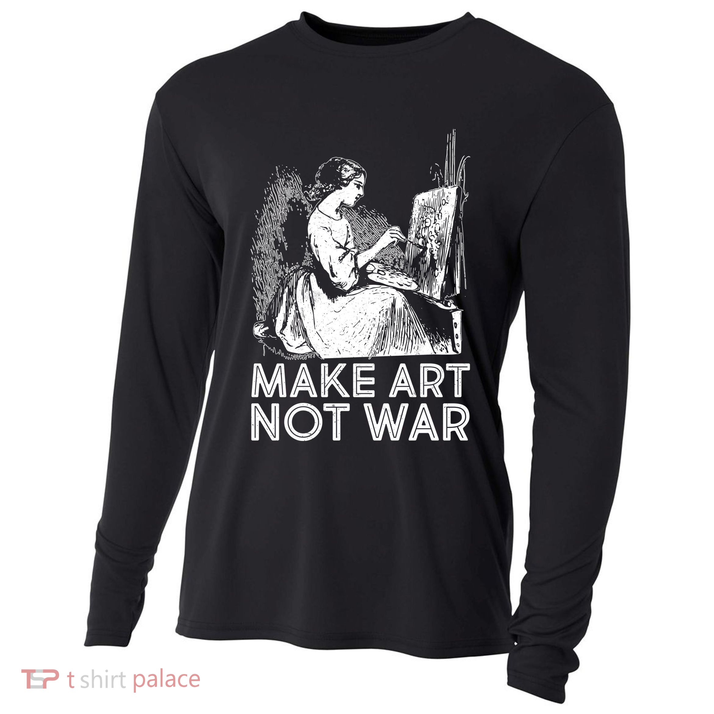 Vintage Make Art Not War Cooling Performance Long Sleeve Crew