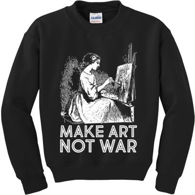 Vintage Make Art Not War Kids Sweatshirt