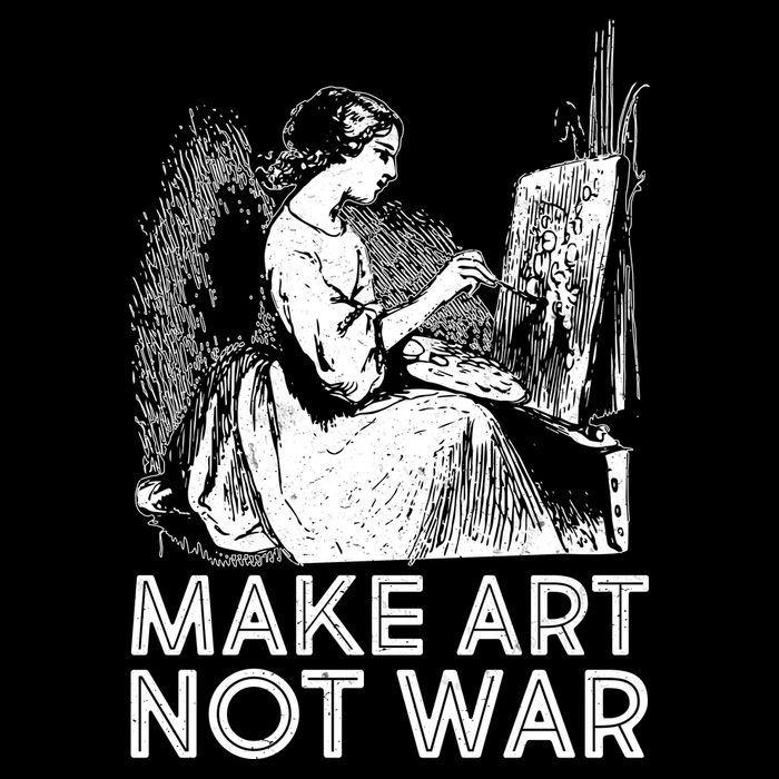 Vintage Make Art Not War Full Zip Hoodie