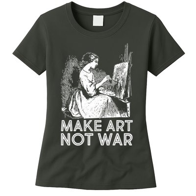 Vintage Make Art Not War Womens T-Shirt
