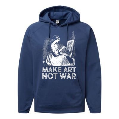 Vintage Make Art Not War Performance Fleece Hoodie