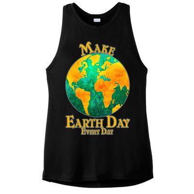 Vintage Make Earth Day Every Day Ladies PosiCharge Tri-Blend Wicking Tank