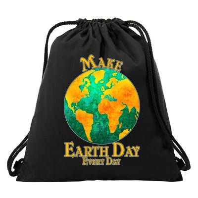Vintage Make Earth Day Every Day Drawstring Bag
