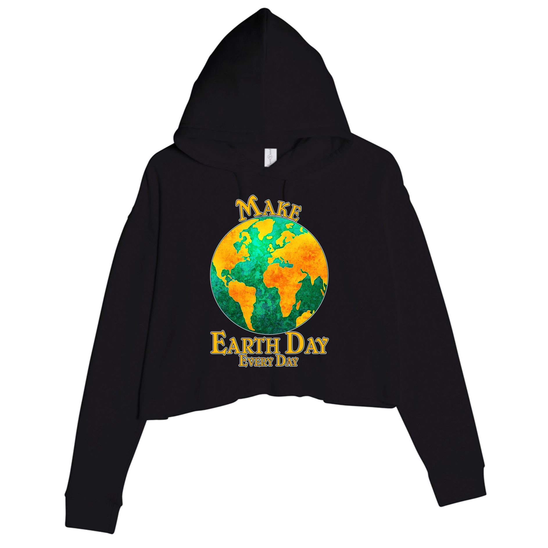 Vintage Make Earth Day Every Day Crop Fleece Hoodie