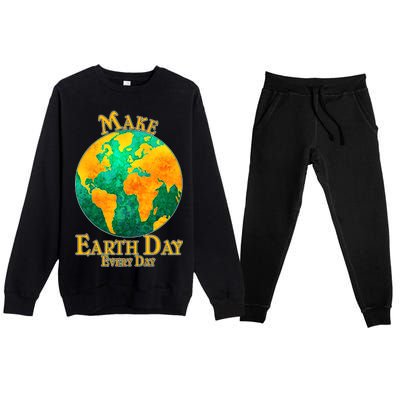 Vintage Make Earth Day Every Day Premium Crewneck Sweatsuit Set