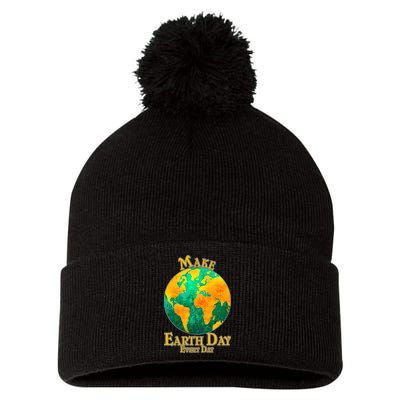Vintage Make Earth Day Every Day Pom Pom 12in Knit Beanie
