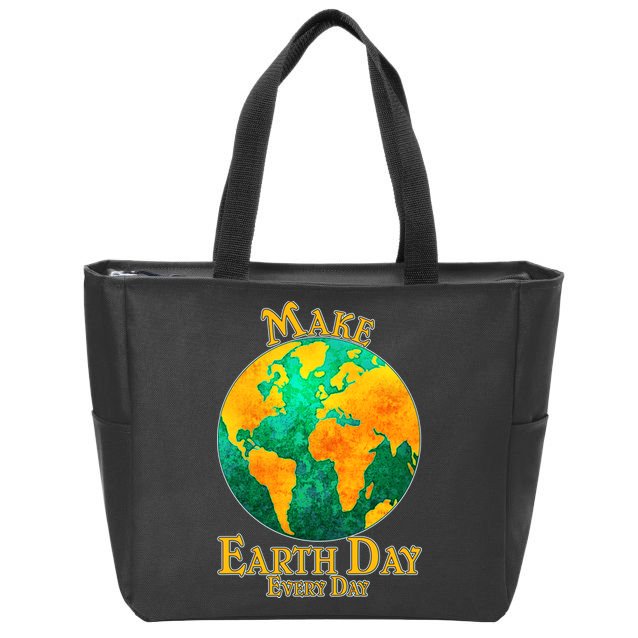 Vintage Make Earth Day Every Day Zip Tote Bag