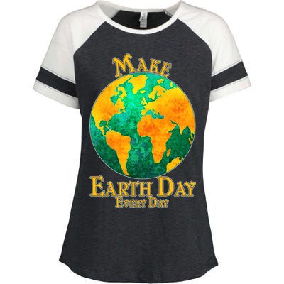 Vintage Make Earth Day Every Day Enza Ladies Jersey Colorblock Tee