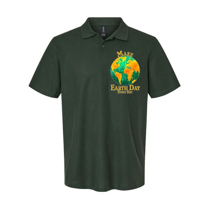 Vintage Make Earth Day Every Day Softstyle Adult Sport Polo