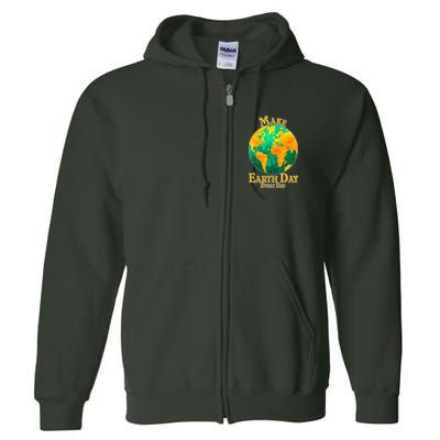 Vintage Make Earth Day Every Day Full Zip Hoodie