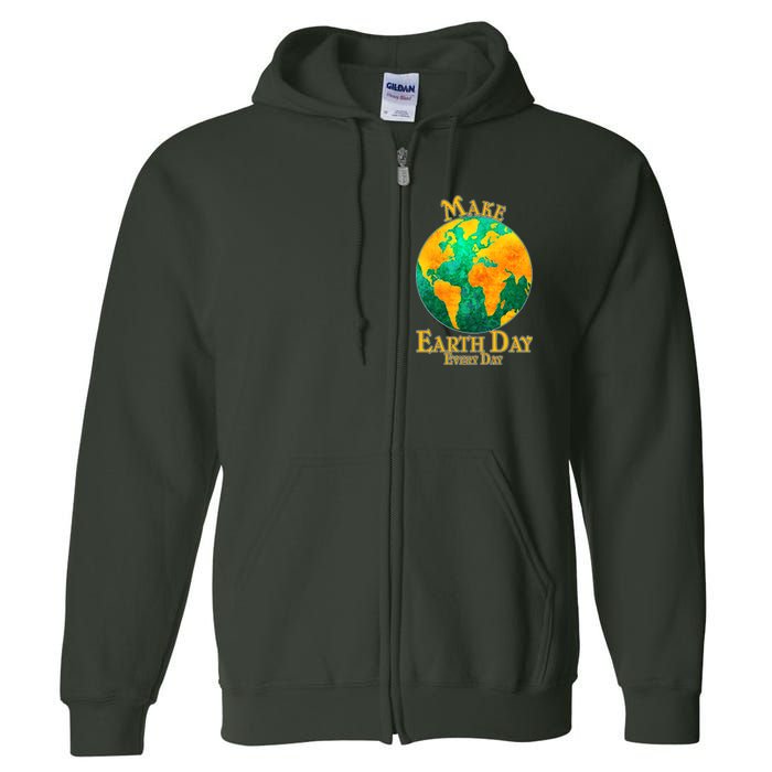 Vintage Make Earth Day Every Day Full Zip Hoodie