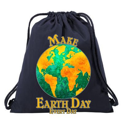 Vintage Make Earth Day Every Day Drawstring Bag