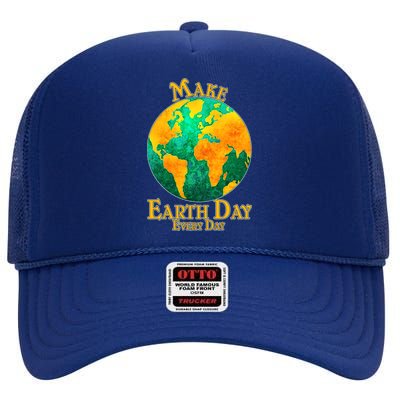 Vintage Make Earth Day Every Day High Crown Mesh Back Trucker Hat