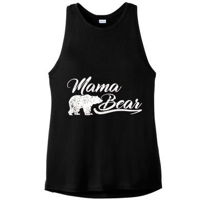 Vintage Mama Bear Retro Mother Logo Ladies PosiCharge Tri-Blend Wicking Tank