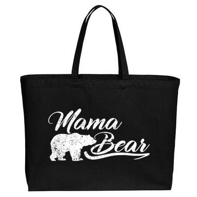 Vintage Mama Bear Retro Mother Logo Cotton Canvas Jumbo Tote