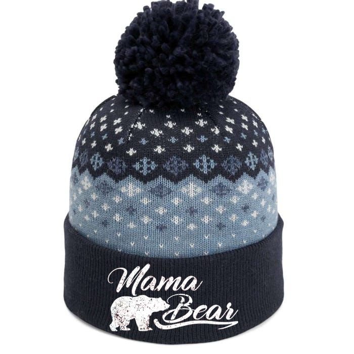 Vintage Mama Bear Retro Mother Logo The Baniff Cuffed Pom Beanie