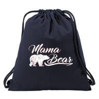 Vintage Mama Bear Retro Mother Logo Drawstring Bag