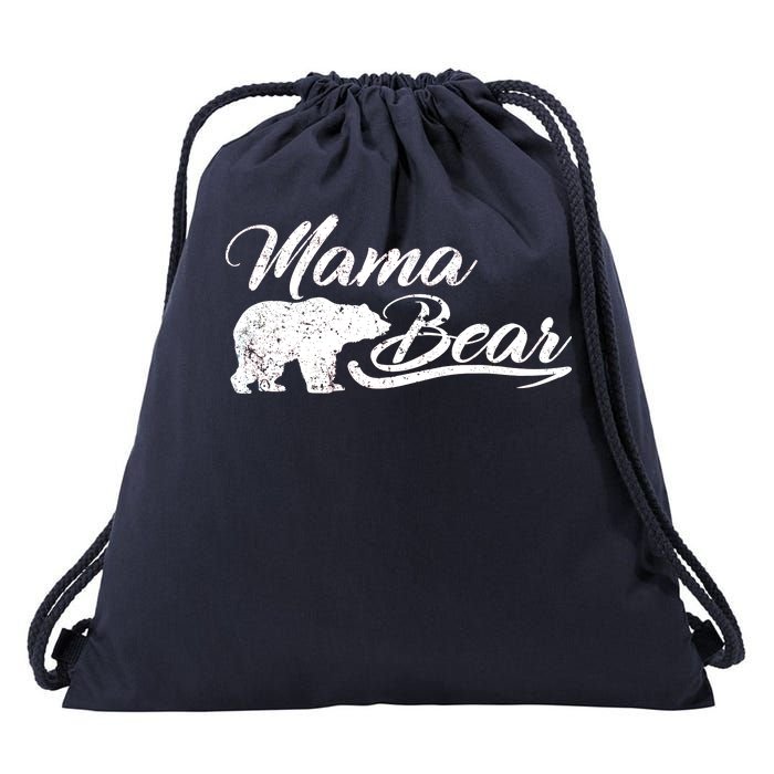 Vintage Mama Bear Retro Mother Logo Drawstring Bag