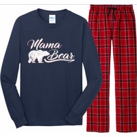 Vintage Mama Bear Retro Mother Logo Long Sleeve Pajama Set