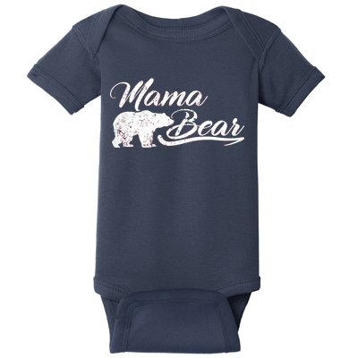 Vintage Mama Bear Retro Mother Logo Baby Bodysuit