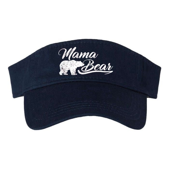 Vintage Mama Bear Retro Mother Logo Valucap Bio-Washed Visor