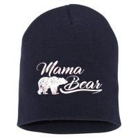 Vintage Mama Bear Retro Mother Logo Short Acrylic Beanie