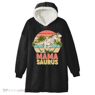 Vintage Mama Saurus T-Rex Mom Mother Hooded Wearable Blanket
