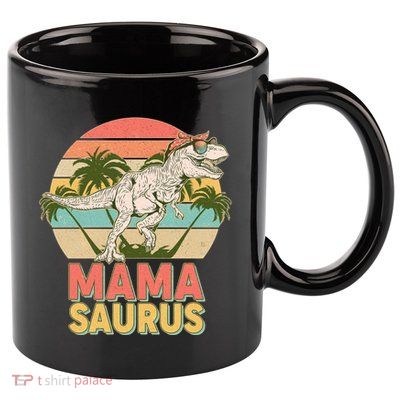 Vintage Mama Saurus T-Rex Mom Mother 11oz C Handle Ceramic Mug
