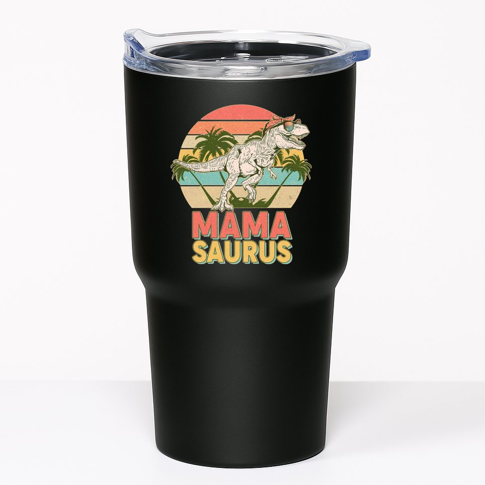 Vintage Mama Saurus T-Rex Mom Mother Tumbler