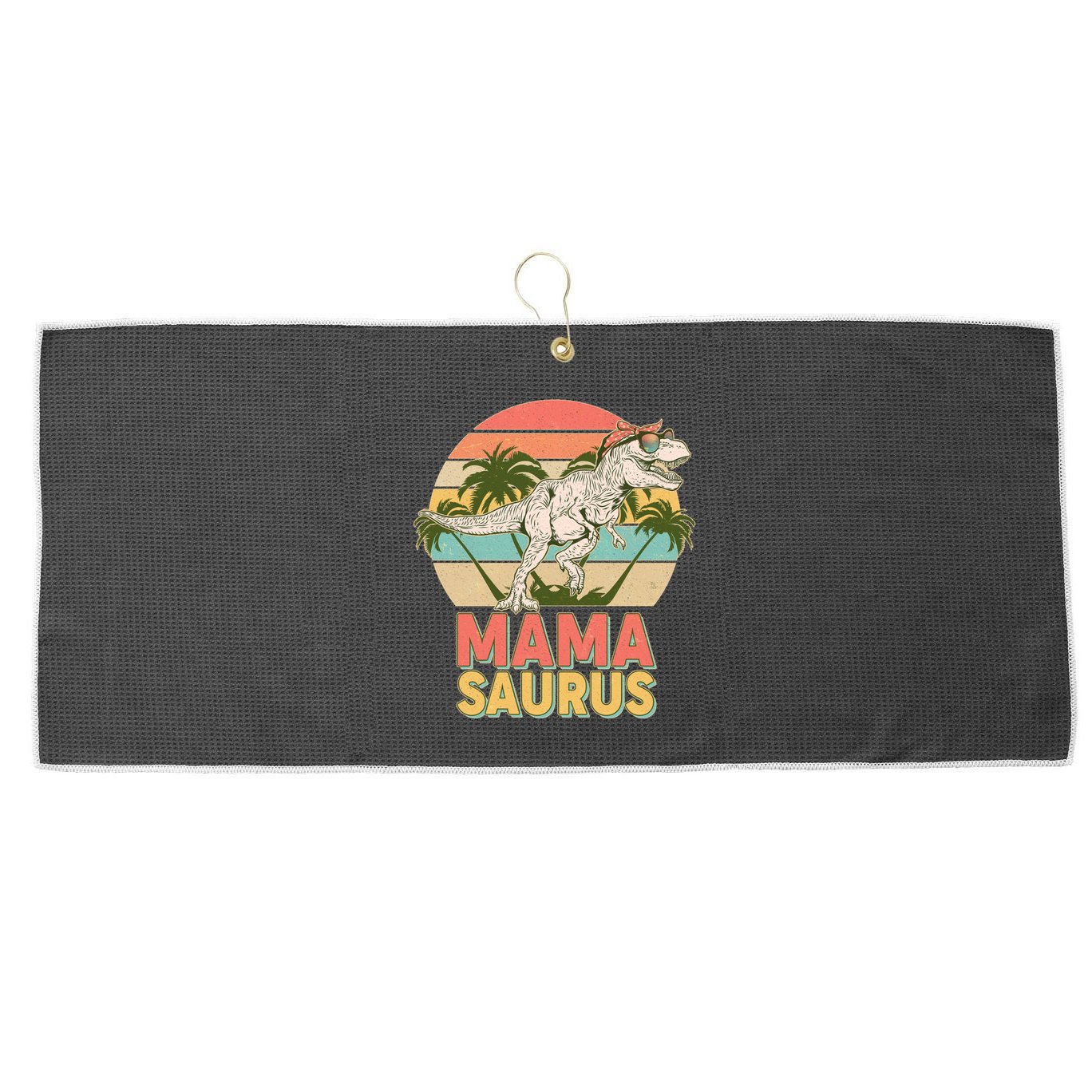 Vintage Mama Saurus T-Rex Mom Mother Large Microfiber Waffle Golf Towel