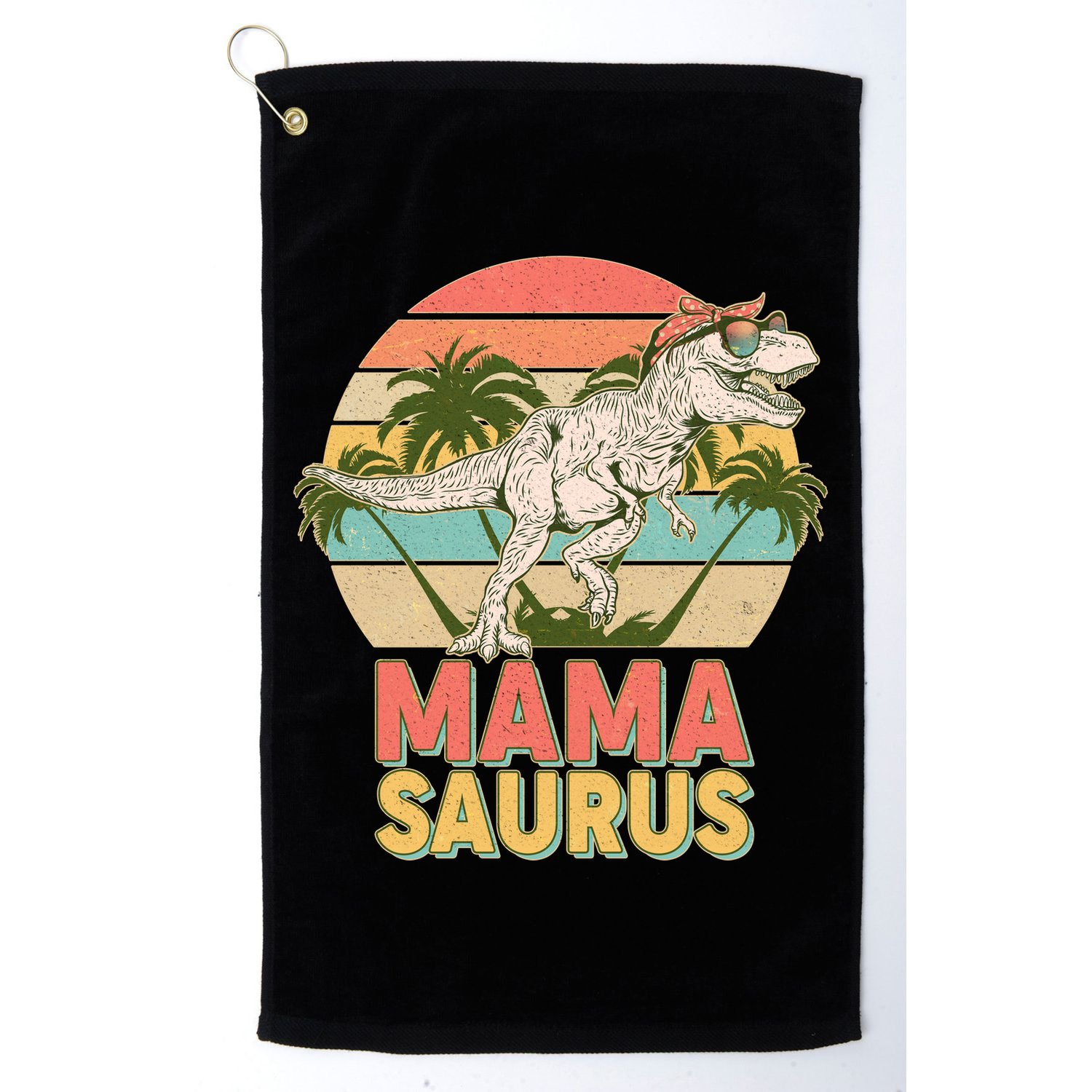 Vintage Mama Saurus T-Rex Mom Mother Golf Towel