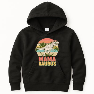 Vintage Mama Saurus T-Rex Mom Mother Kids Hoodie