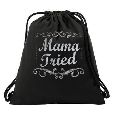 Vintage Mama Tried Drawstring Bag